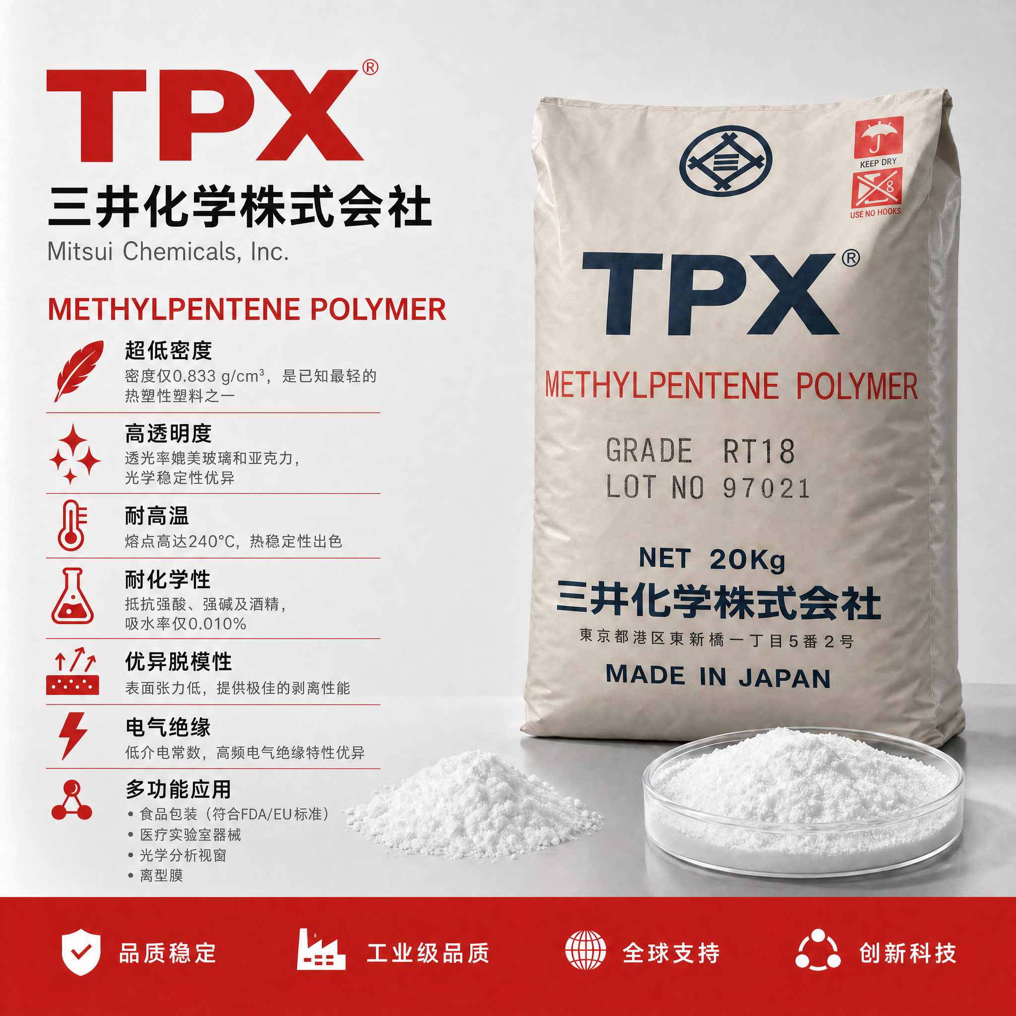 三井化學(xué) TPX RT18 聚甲基戊烯 PMP